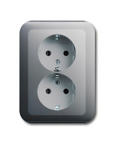 B&J - Schuko-Doppelsteckdose | Alpha Nea | 16A |  Platin