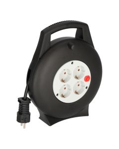 Gummi-Kabeltrommel – 4 Steckdosen, 25m, 1,5mm2 SCHUKO