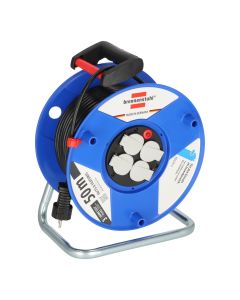 Gummi-Kabeltrommel – 4 Steckdosen, 25m, 1,5mm2 SCHUKO