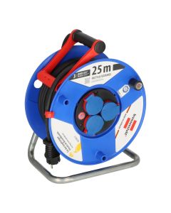 Gummi-Kabeltrommel – 4 Steckdosen, 25m, 1,5mm2 SCHUKO