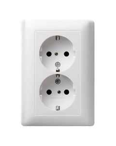 GIRA 078303 Doppelsteckdose | System 55 | reinweiß glänzend